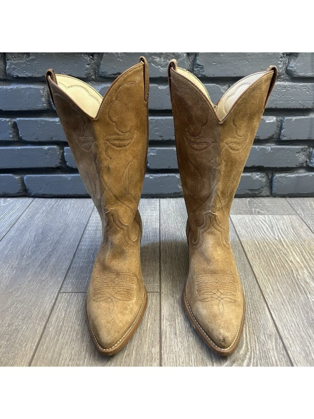 Acme Vintage Suede Western Cowboy Boots Mens 10 D